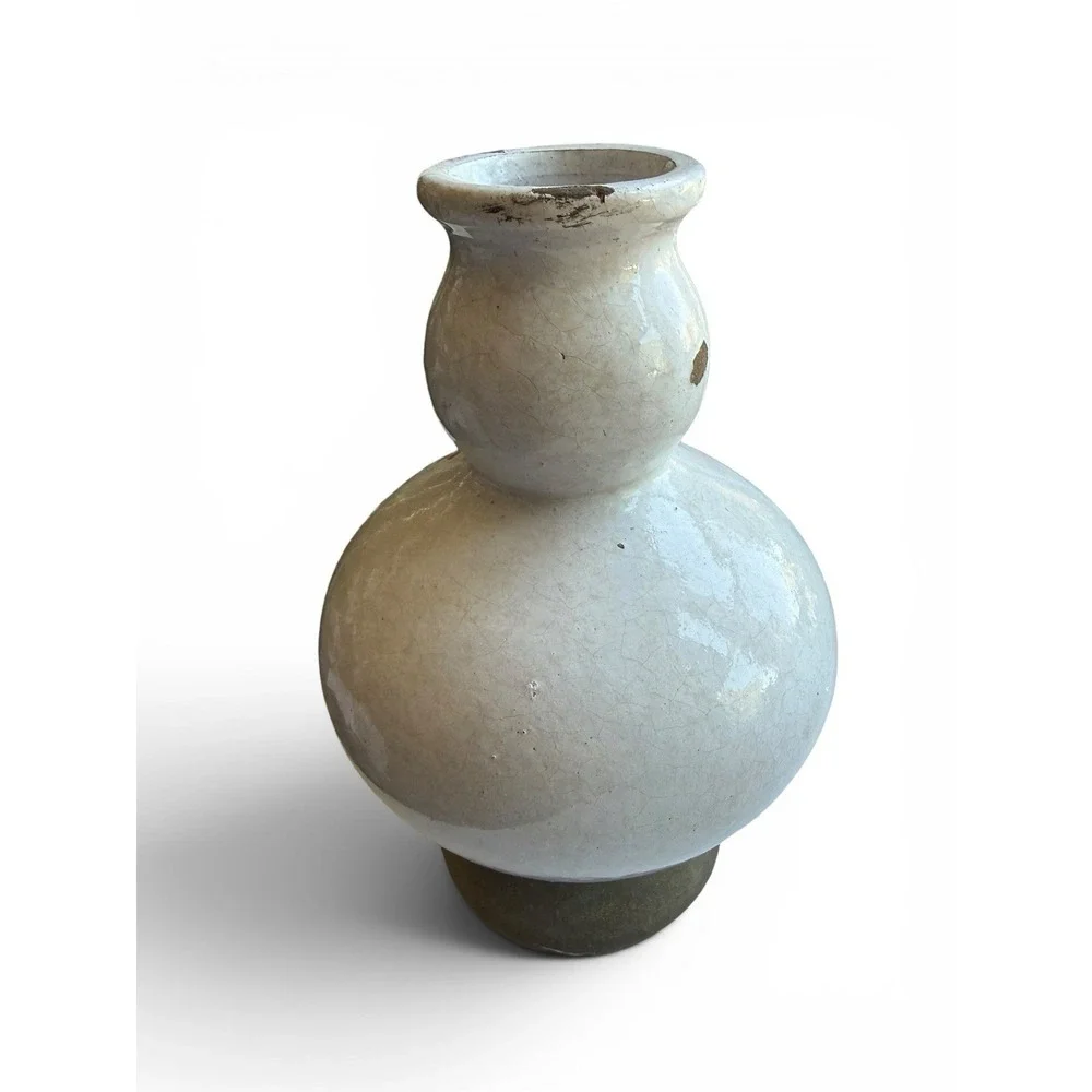 Pottery Barn Terracotta Vase Tuscany Glaze Handcrafted 9.5